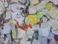 John Lennon Wall in Prague covered with colorful graffiti