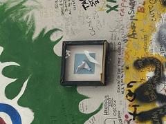 Peace dove graffiti on the John Lennon Wall in Prague