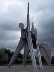 Man, Three Disks sculpture by Calder at Île Sainte-Hélène, Montréal