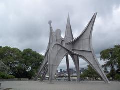 Man Three Disks sculpture by Calder on Île Sainte-Hélène in Montreal