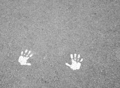 Handprints as signposts in Saint-Malo