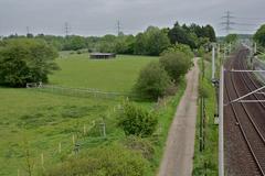 Scenic view of Stellmoorer Tunneltal with railway embankment in Rahlstedt, Hamburg