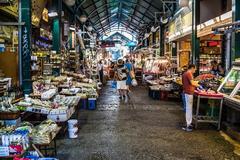 Inside view of Kapani Market in Thessaloniki