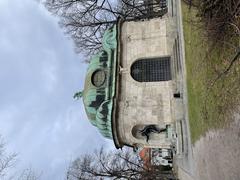 Side view of Fontaine Hubertus in Munich