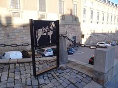 Entrance sign of the Royal Armoury museum in Sweden