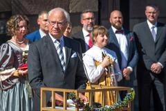 Carl XVI Gustaf at the opening ceremony of the Livrustkammaren museum on June 17, 2019