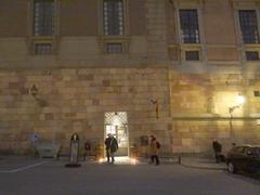 The Royal Armoury museum entrance at night