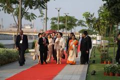 Mainland Chinese President and First Lady visit Sabarmati Riverfront with Indian PM