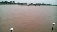 Flood during monsoon in Sabarmati river, Ahmedabad, India