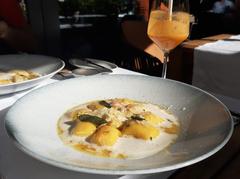 Gnocchi with pumpkin served at Holbein's restaurant