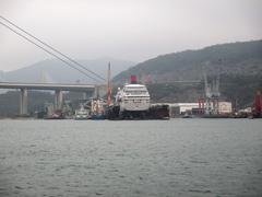 Hongkong United Dockyards with ships and industrial buildings