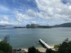 Ma Wan view from Sham Tseng with Tsing Ma Bridge