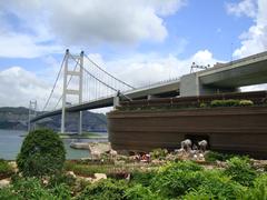 Noah's Ark and Tsing Ma Bridge in Hong Kong