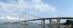 Panoramic view of Tsing Ma Bridge