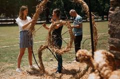 Land art installations in Osijek near the old town of Tvrđa