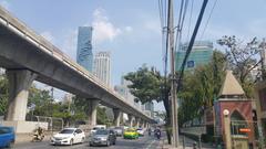 Sathon Road without traffic congestion