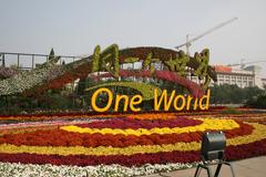 2008 Beijing Olympics display at Tiananmen Square