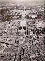 Aerial view of historic center of Beijing in late 1950s