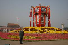 Tiananmen Square Beijing Olympics display