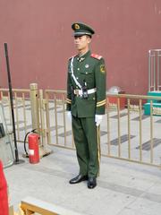 Soldier at entrance to Tiananmen Square in Beijing