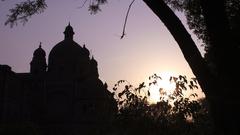 silhouette of a historic monument in Lahore