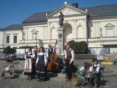 folk ensemble performing at Klaipėda Theater Square