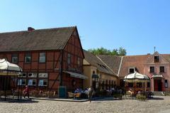 Scenic view of Klaipėda city in Lithuania with buildings and waterfront