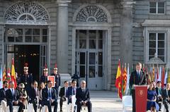 King Felipe VI speaking at State tribute to COVID-19 victims and healthcare workers