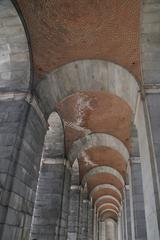 Arched corridors of the courtyard in the Royal Palace of Madrid