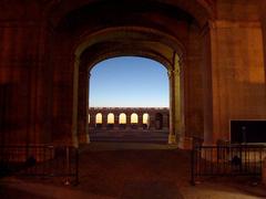 multiple stone arches in perspective