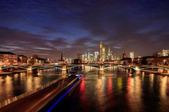 Frankfurt skyline at blue hour