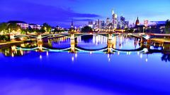 Ignatz-Bubis-Brücke and Mainhattan skyline