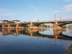 Ignatz Bubis Bridge over the Main River in Frankfurt, Germany