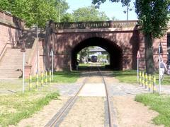 Verbindungsbahn under the Ignatz-Bubis-Brücke along the Main river