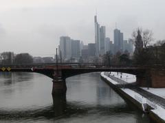 Frankfurt am Main skyline in winter