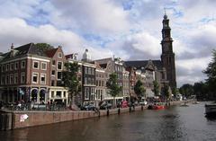 Anne Frank House and Westerkerk at Prinsengracht, Amsterdam