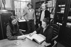 People signing condolence register for Otto Frank at Anne Frank House