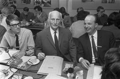 Mr. Otto Frank at International Youth Congress in Anne Frank House, 1968