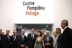 Mariano Rajoy at the inauguration of the Centre Pompidou Málaga with Francisco de la Torre, Alain Seban, and Fleur Pellerin