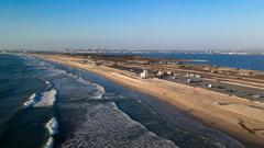 Aerial view of Silver Strand State Beach in San Diego, California