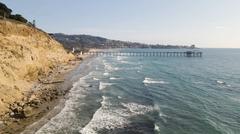 Aerial drone view of UCSD Scripps Pier in La Jolla, California