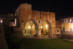 Fonte d'Ovile at night in Siena