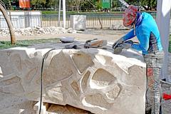 sculptures being created at Parque de las Esculturas, Chile