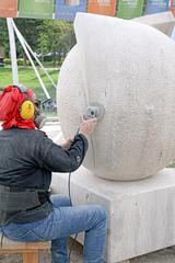 sculptures being created at Parque de las Esculturas in Chile