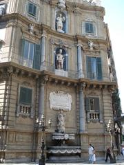 Palermo Quattro Canti baroque building with statues and fountain