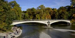 Kabelsteg bridge in Munich during autumn