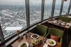 View from the '7th Heaven' restaurant towards Riga Station and Sheremetyevskaya Street in winter