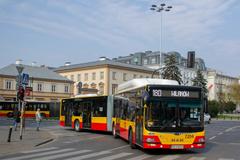 MAN NG313 Lion's City G bus #7204 on its inaugural route 180 in Warsaw