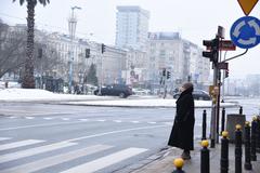 Warsaw cityscape in January