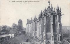 Lille Basilica Notre-Dame de la Treille under construction, view of the apse around 1900